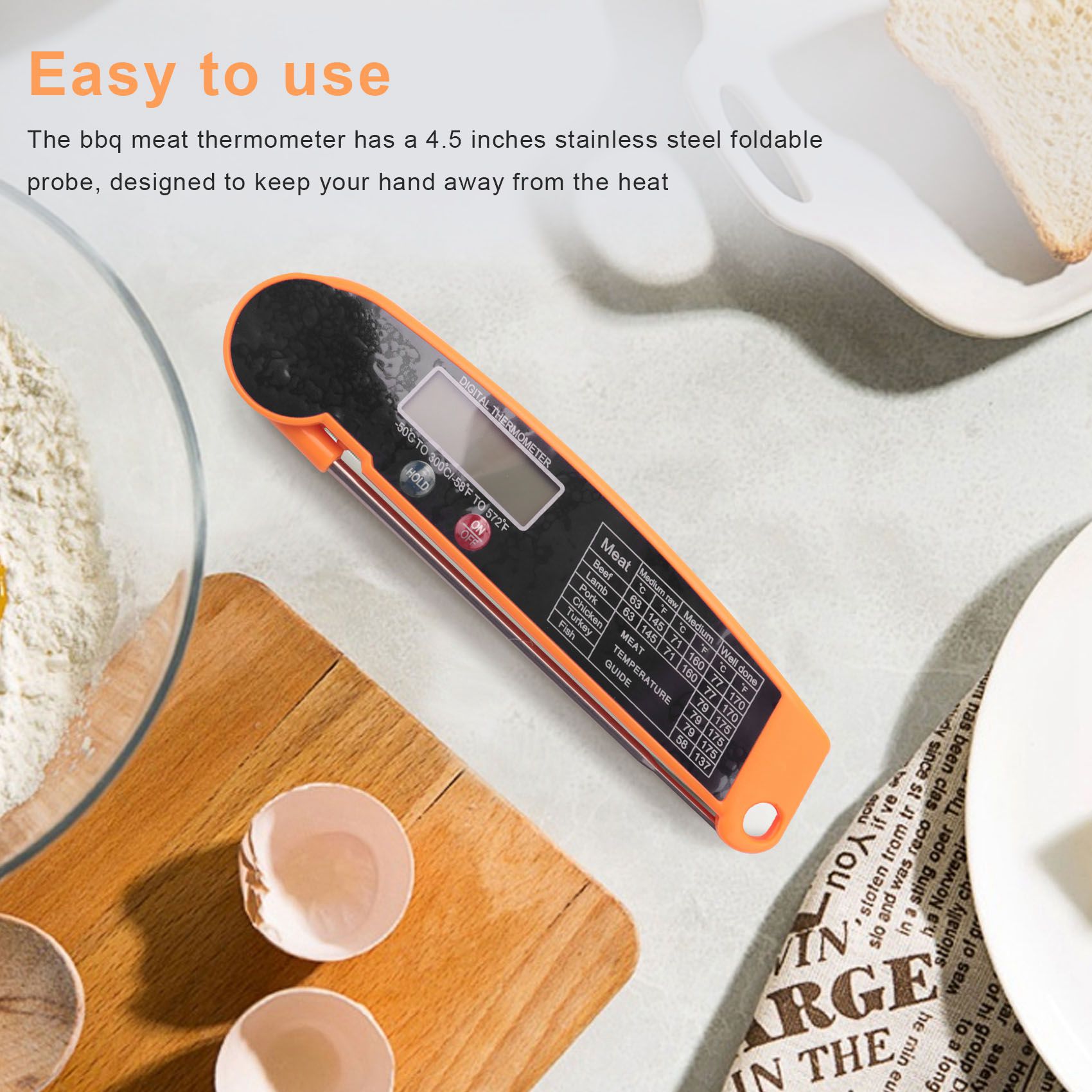 Digital Thermometer Probe - مقياس حرارة اللحوم الرقمي الفوري من