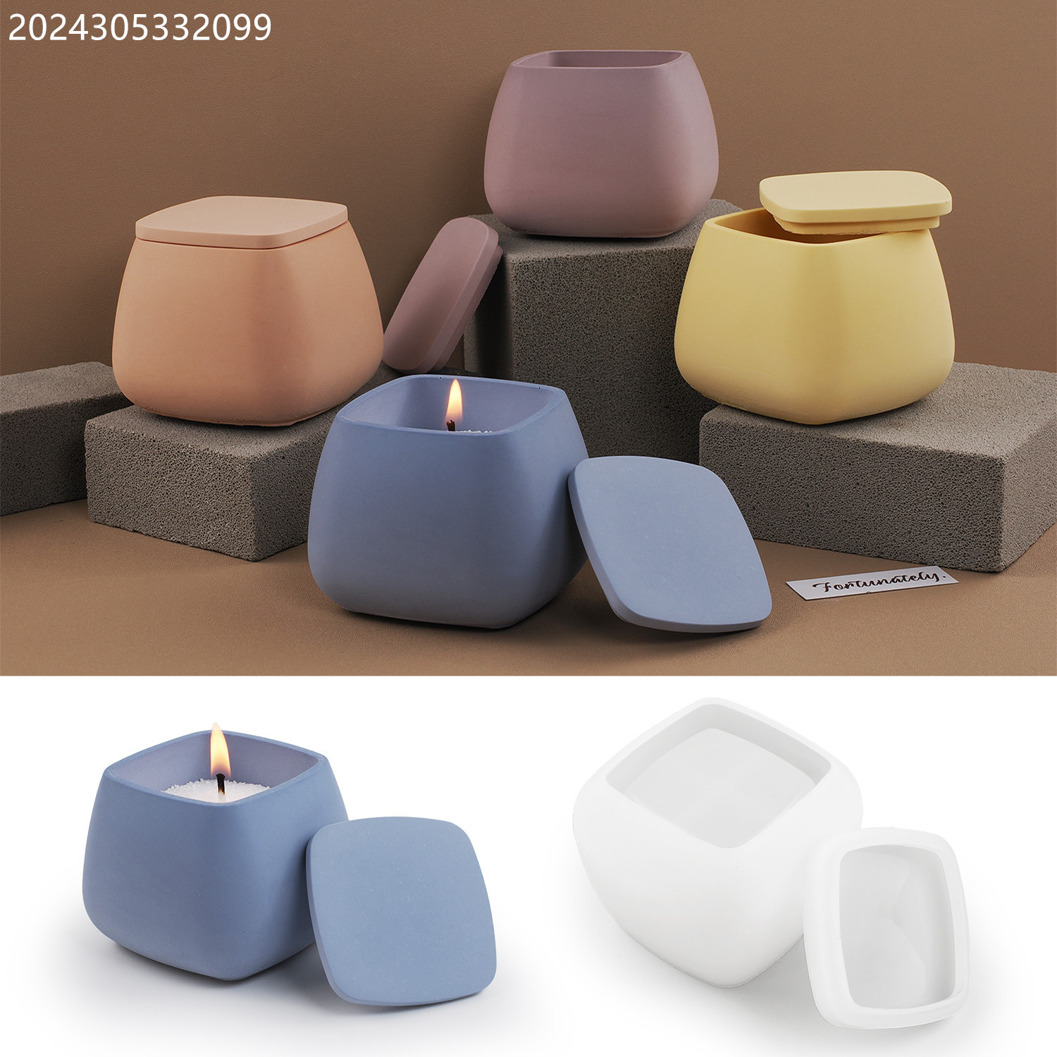 Candle Supplies Jars - قالب سيليكون لصنع أكواب الشموع المربعة