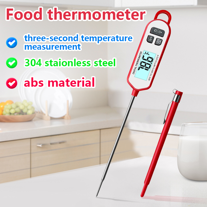 Digital Thermometer Probe - ميزان حرارة اللحوم الرقمي، شاشة بإضاءة