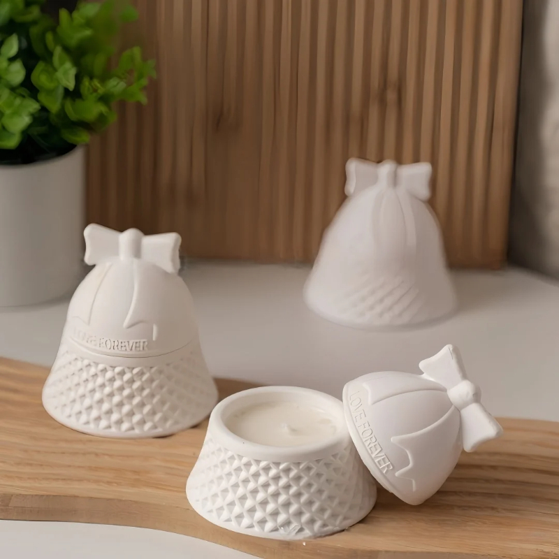 Candle Supplies Jars - قالب سيليكون على شكل جرس الكريسماس