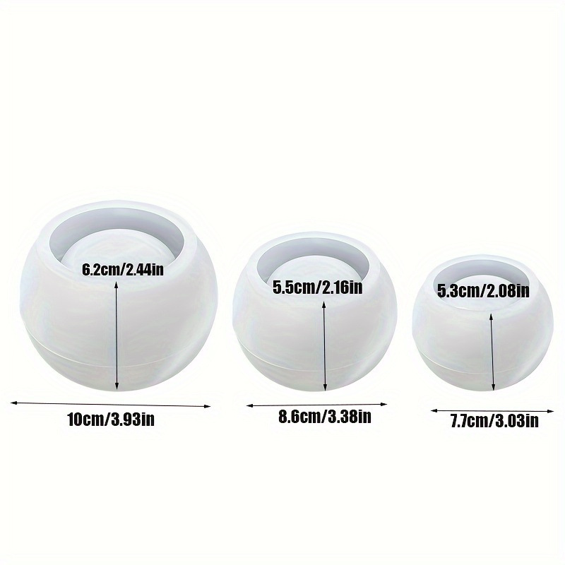 Candle Supplies Jars - 3 قطع - قالب سيليكون دائري
