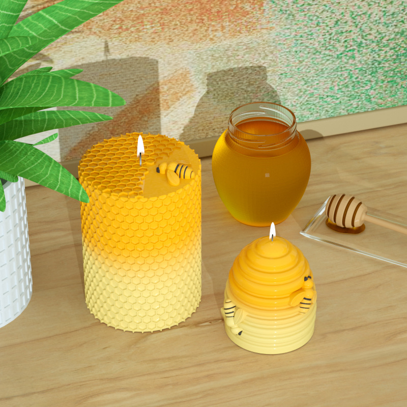 Candle Supplies Beeswax - قالب شمع سيليكون للنحل ثلاثي الأبعاد