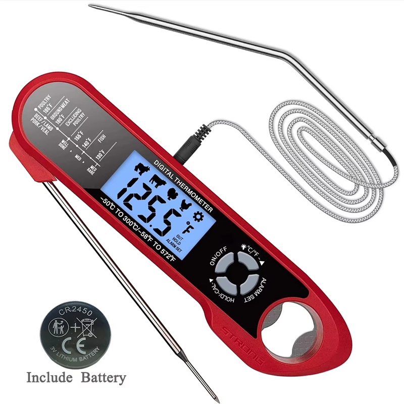 Digital Thermometer Probe - ميزان حرارة رقمي للحوم بمجس مزدوج،
