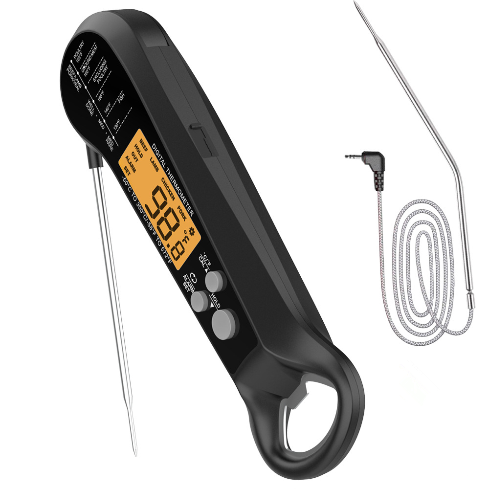 Digital Thermometer Probe - ترمومتر رقمي احترافي للحوم بكابل طويل،
