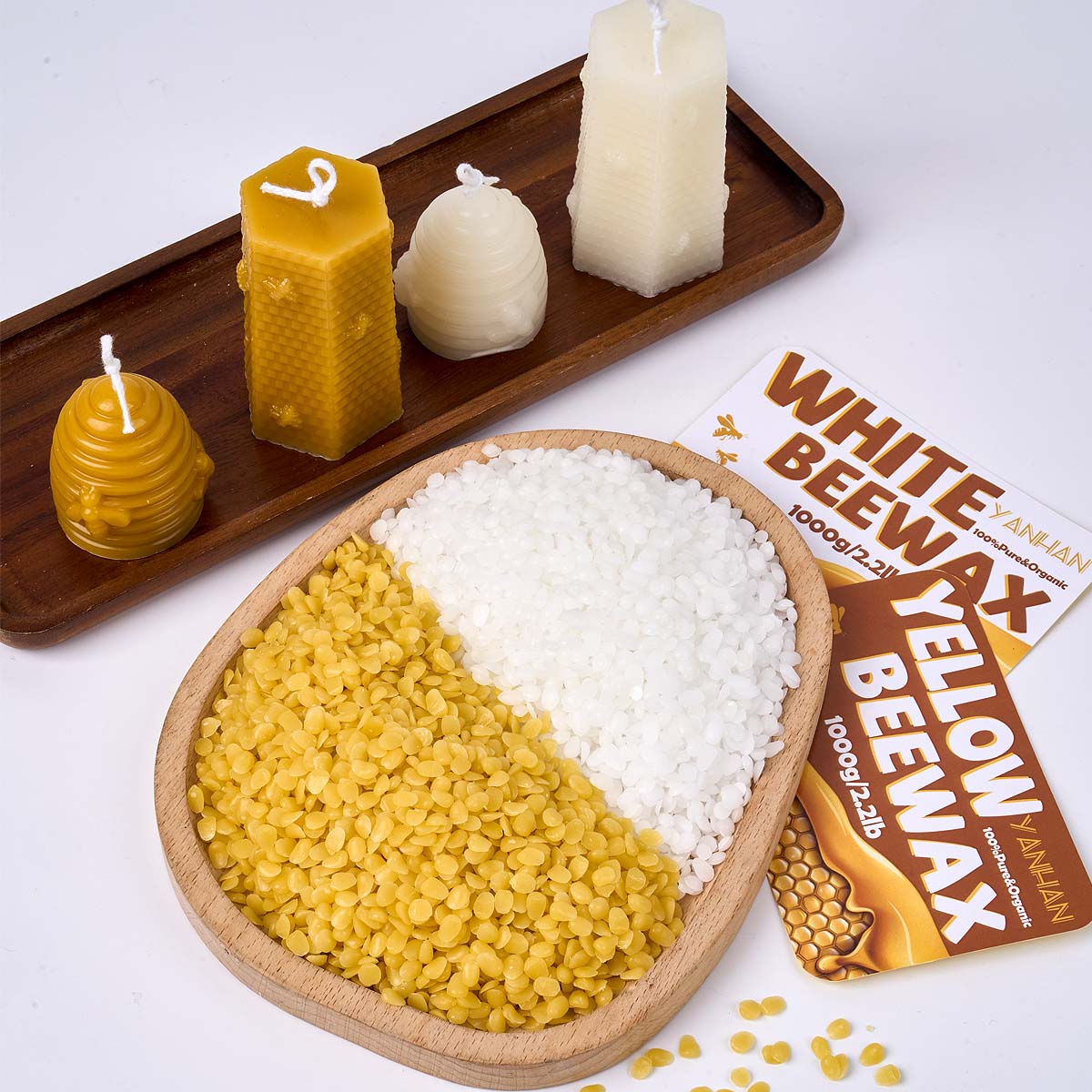 1000 جرام حبيبي طبيعي نقي أبيض - مراجعة Candle Supplies Beeswax وسعره